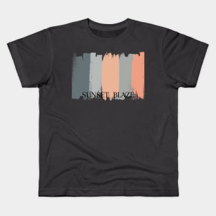 Sunset blaze color palette brush stroke t-shirt Kids T-Shirt